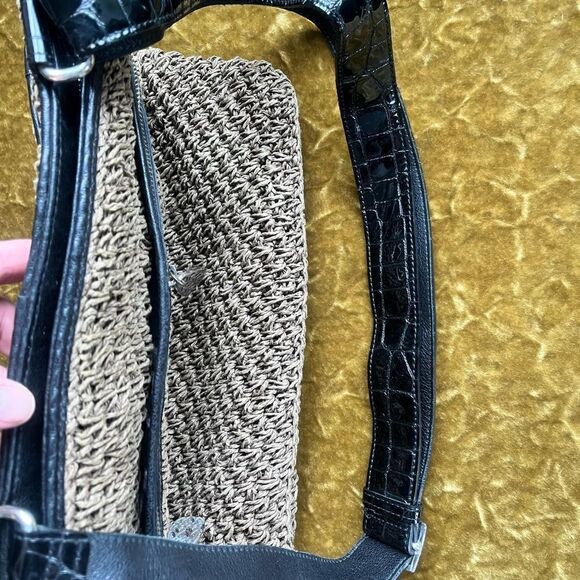 Brighton Leather & Weave Bag 12 width 10 Height 2 Depth - Picture 4 of 7